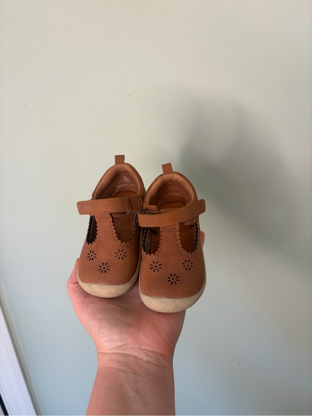Stride Rite Tan Brown Mary Jane Baby Walker Shoes